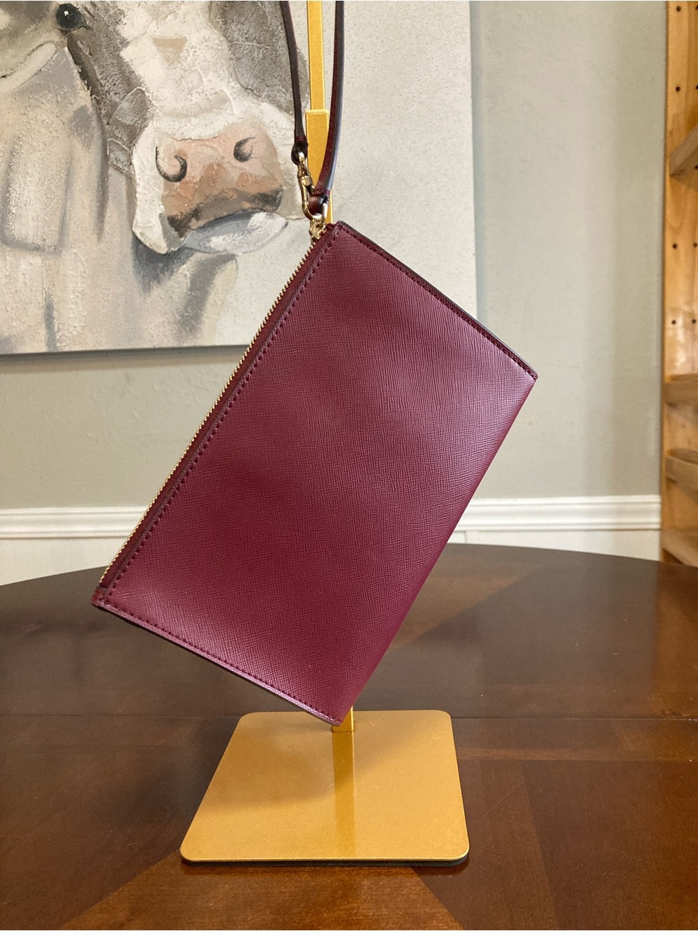 Kate Spade New York Staci Top-Zip Medium Wristlet Pouch Burgundy/Wine Red EUC - Picture 3 of 16